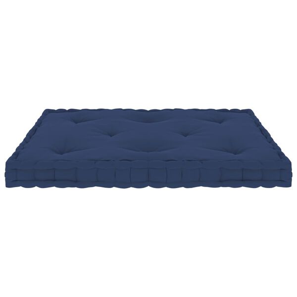 vidaXL Coj&iacute;n para pal&eacute; de suelo algod&oacute;n azul marino claro 73x40x7 cm