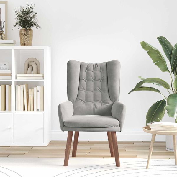 vidaXL sill&oacute;n Gris Claro 63 x 67 x 94 cm Terciopelo