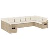 vidaXL Juego de sof&aacute;s jard&iacute;n con cojines beige 10 pzas rat&aacute;n sint&eacute;tico