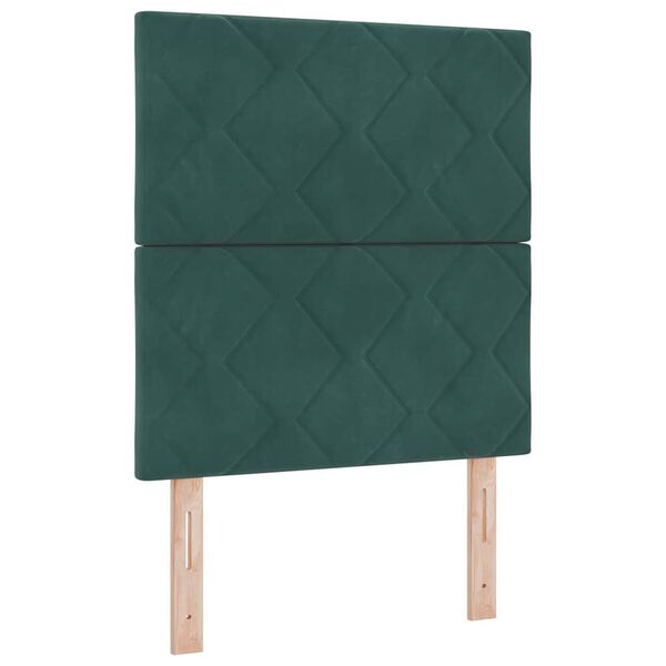 vidaXL Cama tipo Box Spring con colch&oacute;n Verde oscuro 80 x 200 cm tela