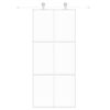 vidaXL Puerta corredera vidrio templado y aluminio blanca 90x205 cm