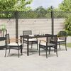 vidaXL Conjunto de Comedor de Jard&iacute;n 5 pcs Negro rat&aacute;n sint&eacute;tico