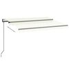 vidaXL Toldo autom&aacute;tico con LED y sensor de viento crema 350x250 cm