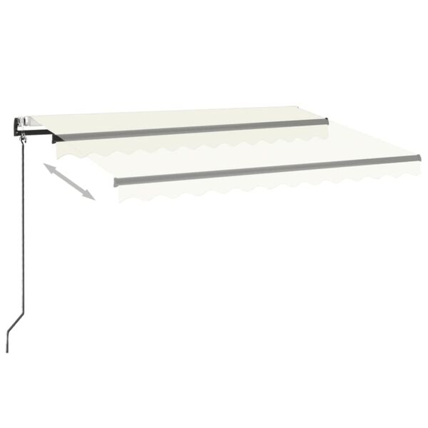vidaXL Toldo autom&aacute;tico con LED y sensor de viento crema 350x250 cm