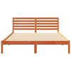 vidaXL Estructura de cama con cabecera Marrón cera 160 x 210 cm