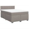 vidaXL Cama box spring con colch&oacute;n tela gris taupe 140x190 cm