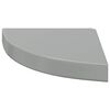 vidaXL Estante flotante de esquina gris con brillo MDF 25x25x3,8 cm