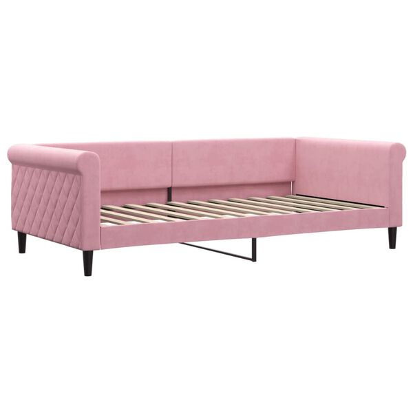 vidaXL Sof&aacute; cama terciopelo rosa 100x200 cm