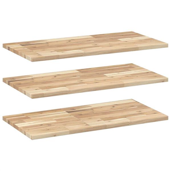 vidaXL Estantes flotantes 3 uds madera acacia sin tratar 80x40x2 cm