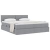 vidaXL Cama con almacenamiento Gris Claro 200 x 200 cm Cuero sint&eacute;tico