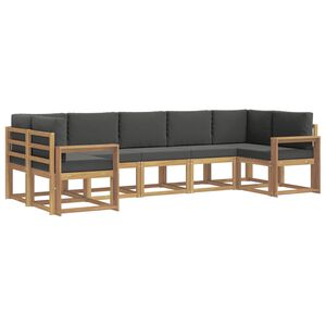 vidaXL Conjunto de sof&aacute;s de exterior 7 uds. Blanco y Antracita