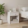 vidaXL Mesita de noche madera maciza de mango blanco 35x30x40 cm