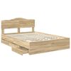 vidaXL Estructura de cama Roble Sonoma 140 x 200 cm Madera Ingenieril