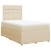 vidaXL Cama box spring con colchón tela color crema 120x200 cm