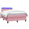 vidaXL Cama box spring con colch&oacute;n y LED terciopelo rosa 120x210 cm
