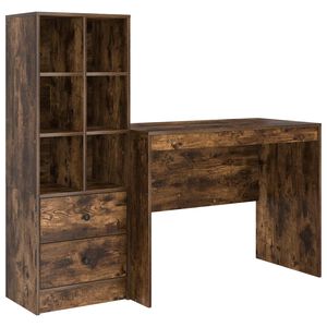 vidaXL Escritorio Roble ahumado 145.5 x 50 x 127 cm 2 uds.