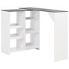 vidaXL Mesa de bar con estanter&iacute;a m&oacute;vil blanca 138x39x110 cm