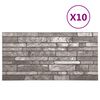 vidaXL Paneles de pared 10 pcs Gris oscuro 100 x 50 cm Espuma EPS
