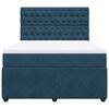vidaXL Cama box spring con colch&oacute;n terciopelo azul 160x200 cm