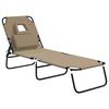 vidaXL Tumbona plegable acero recubrimiento en polvo tela Oxford taupe