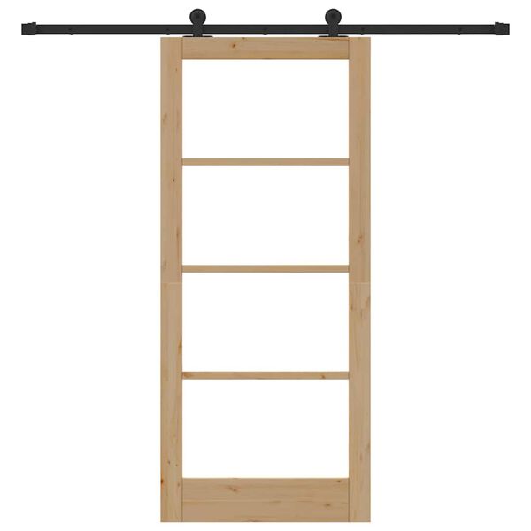 vidaXL Puerta Corredera ORKDAL Natural y negro 86 x 198,5 cm