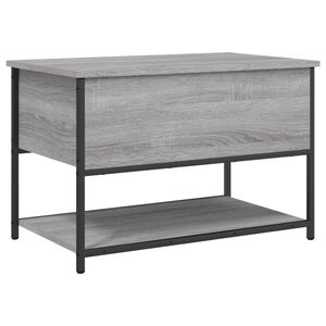 vidaXL Banco de almacenaje madera ingeniería gris Sonoma 70x42,5x47 cm