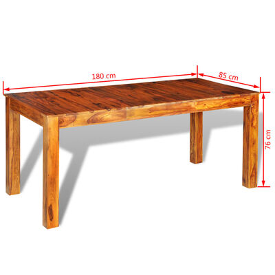 vidaXL Mesa de comedor de madera maciza de sheesham 180x85x76 cm
