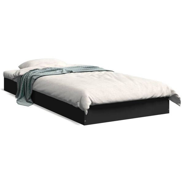 vidaXL Estructura de cama madera de ingenier&iacute;a negra 75x190 cm