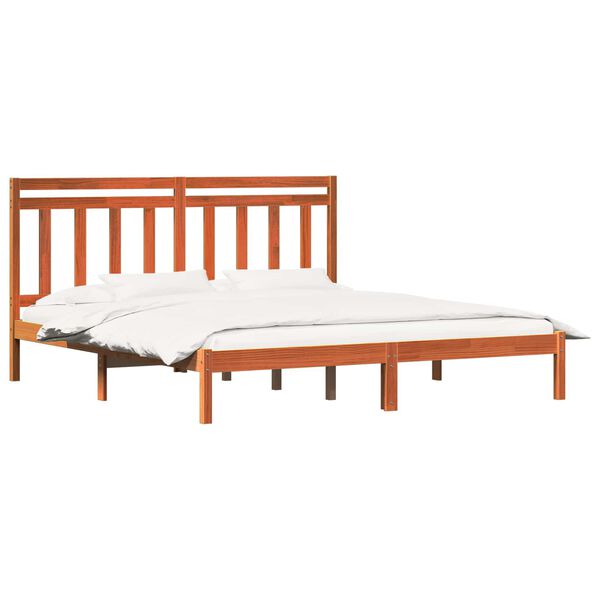 vidaXL Estructura de cama Marr&oacute;n cera 205,5 x 185,5 x 100 cm