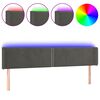 vidaXL Cabecero con LED de terciopelo gris oscuro 163x16x78/88 cm