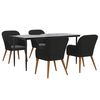 vidaXL Juego de comedor de jardín 5 piezas con cojines negro