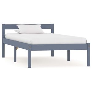 vidaXL Estructura de cama sin colch&oacute;n madera de pino gris 100x200 cm