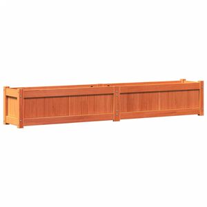 vidaXL Jardinera exterior madera maciza pino marr&oacute;n cera 180x31x31 cm