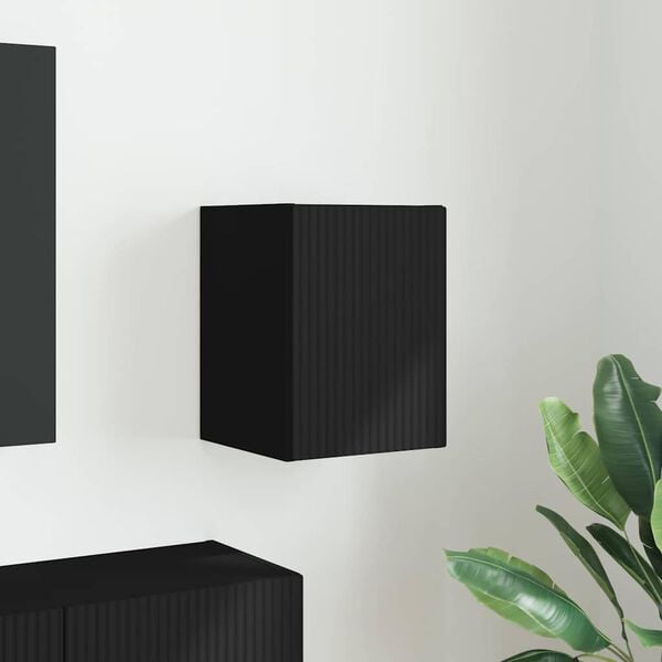 vidaXL Mueble de TV Montado en la Pared Negro 30 x 31 x 40 cm