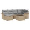 vidaXL Conjunto de sof&aacute;s de jard&iacute;n 7 uds. Beige y Gris Claro