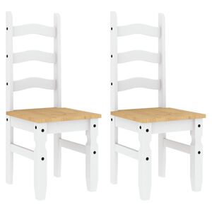 vidaXL Sillas de comedor Corona 2 uds madera pino blanco 42x47x107 cm