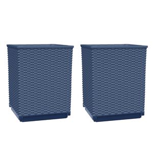 vidaXL Jardineras 2 uds polipropileno azul gris 30x30x37 cm