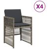vidaXL Sillones de jard&iacute;n con cojines 4 uds rat&aacute;n sint&eacute;tico gris