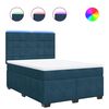 vidaXL Cama box spring con colch&oacute;n terciopelo azul 160x200 cm