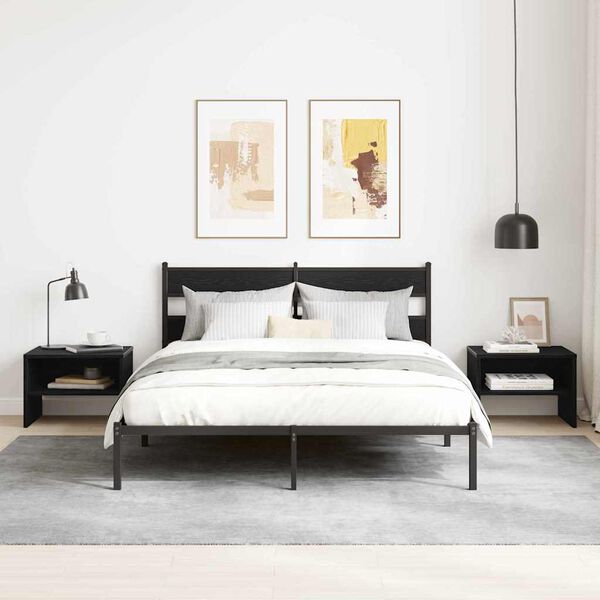 vidaXL Armario de Noche 2 pcs Roble negro 40 x 40 x 30 cm