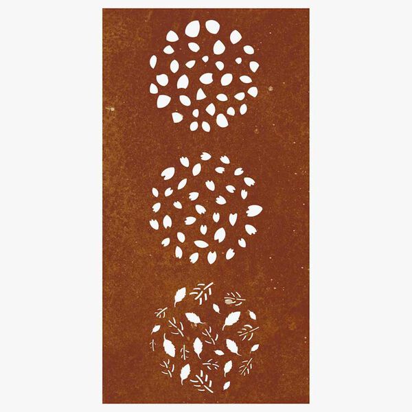 vidaXL Adorno de pared de jard&iacute;n acero corten dise&ntilde;o de hoja 105x55 cm