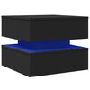 vidaXL Mesa de centro con luces LED negro 50x50x40 cm