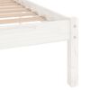 vidaXL Estructura de cama doble sin colch&oacute;n madera maciza blanco