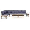 vidaXL Juego muebles de jard&iacute;n 5 plazas y cojines madera acacia marr&oacute;n