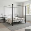 vidaXL Estructura cama con dosel sin colch&oacute;n metal negro 200x200 cm