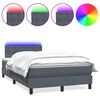 vidaXL Cama box spring con colch&oacute;n y LED terciopelo gris oscuro 120x210 cm