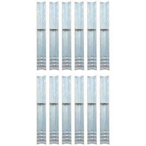 vidaXL Anclaje de tierra forma de L 12 uds acero galvanizado 5x5x50 cm