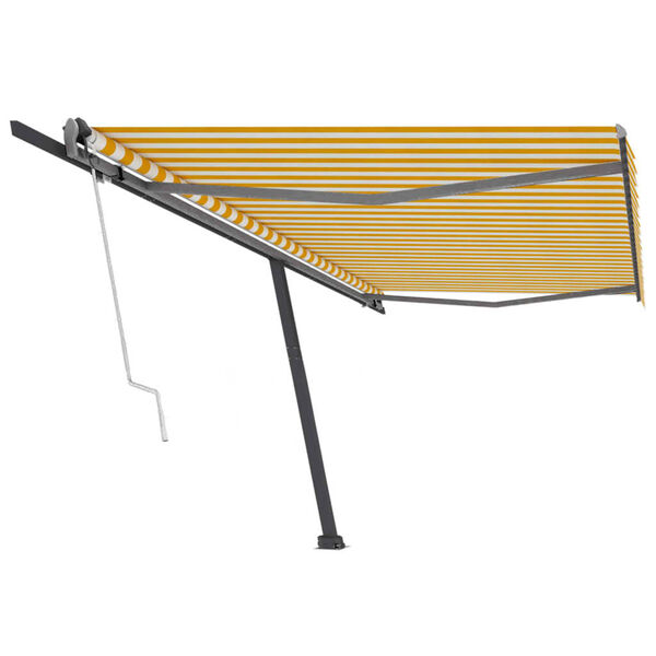 vidaXL Toldo de pie autom&aacute;tico amarillo y blanco 500x300 cm