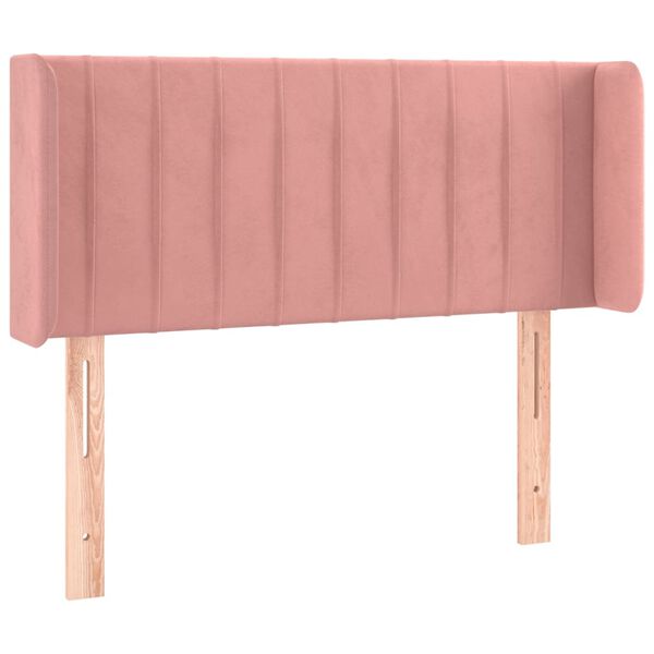 vidaXL Cabecero con LED de terciopelo rosa 83x16x78/88 cm