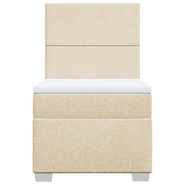 vidaXL Cama box spring con colch&oacute;n tela color crema 100x200 cm